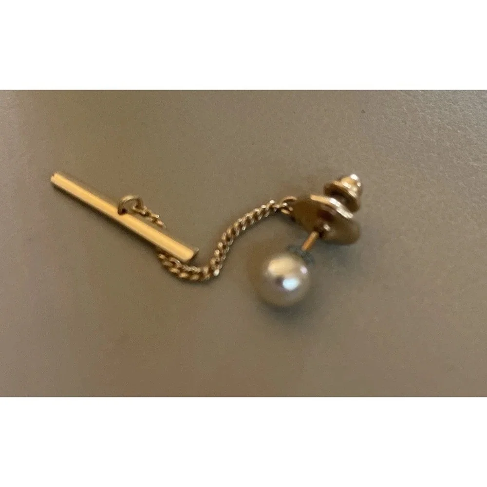 Vintage Cufflinks Tie Clips and Pins Bar‎ Mixed Lot of 7 Silver & Gold Tone